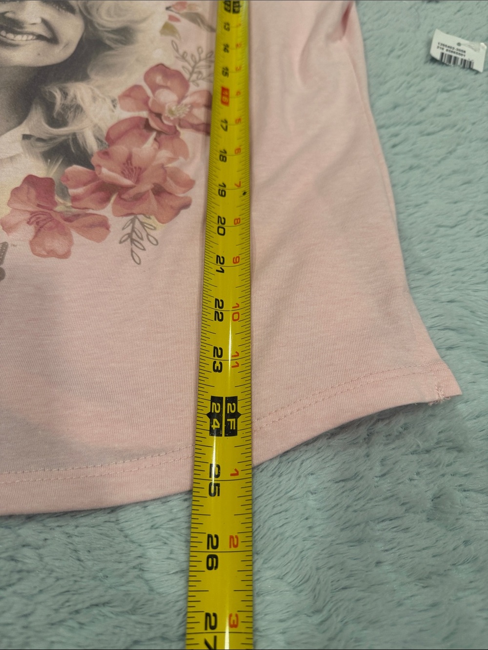 Pink Raglan Graphic Short Sleeve Tee - Dolly Parton Motif - Picture 7 of 7